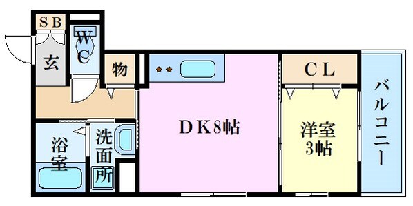 舟入川口町駅 徒歩3分 1階の物件間取画像